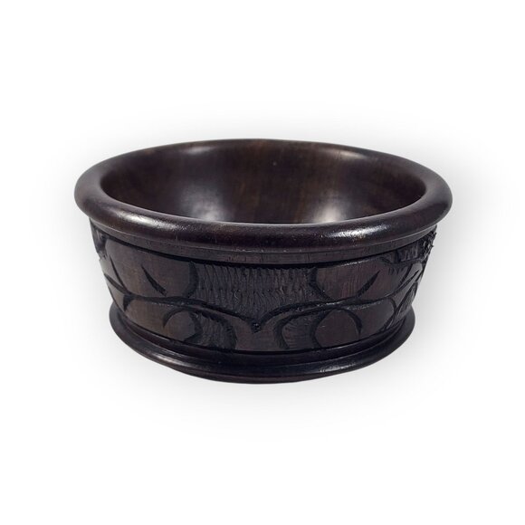 Vintage Hand Carved Wooden Small Gaucalmole Snack Bowl Tribal African Folk Art - Picture 5 of 9